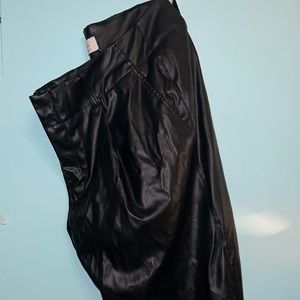 A new day pleated pleather straight leg pants, size 16